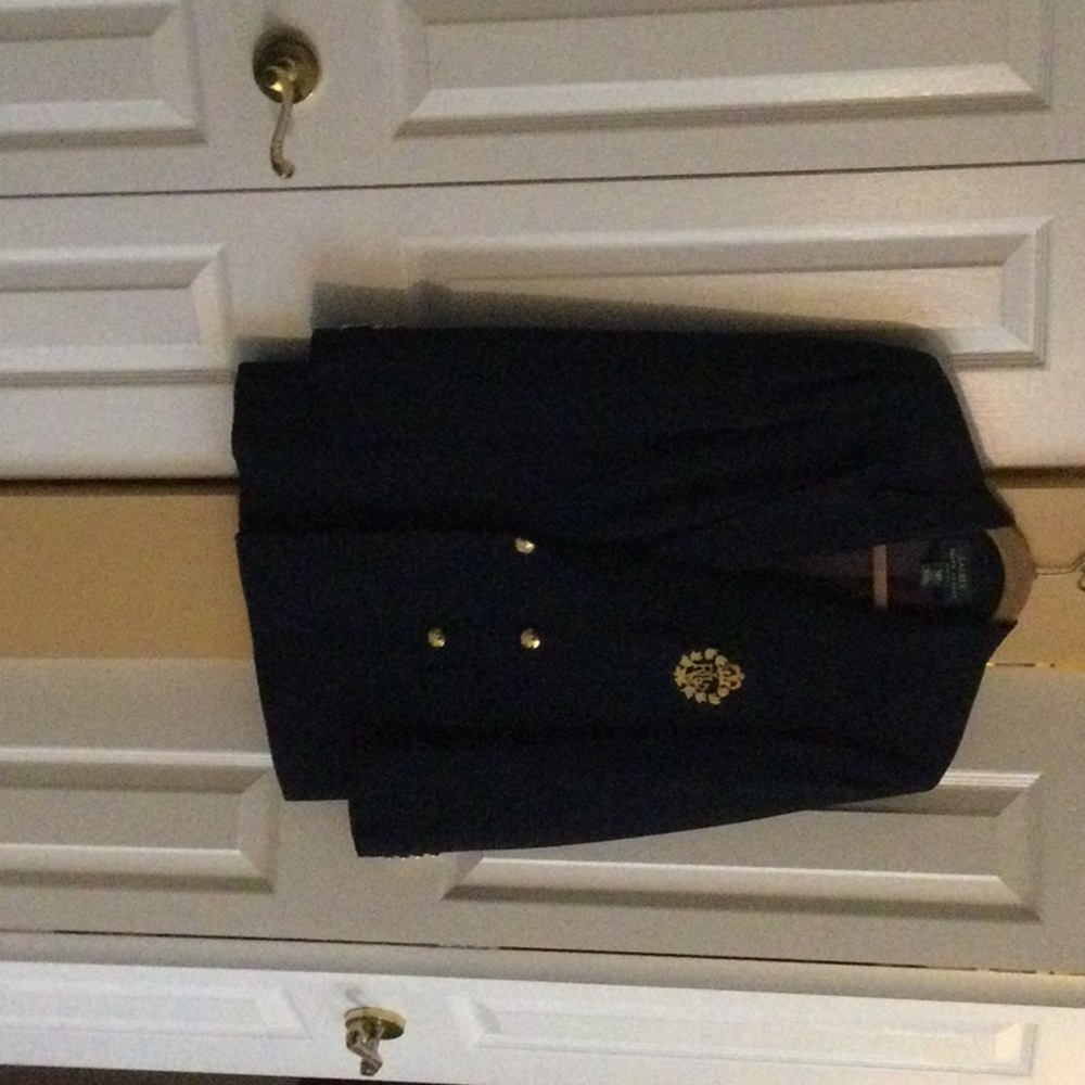 Ralph loren navy blue wool blazer